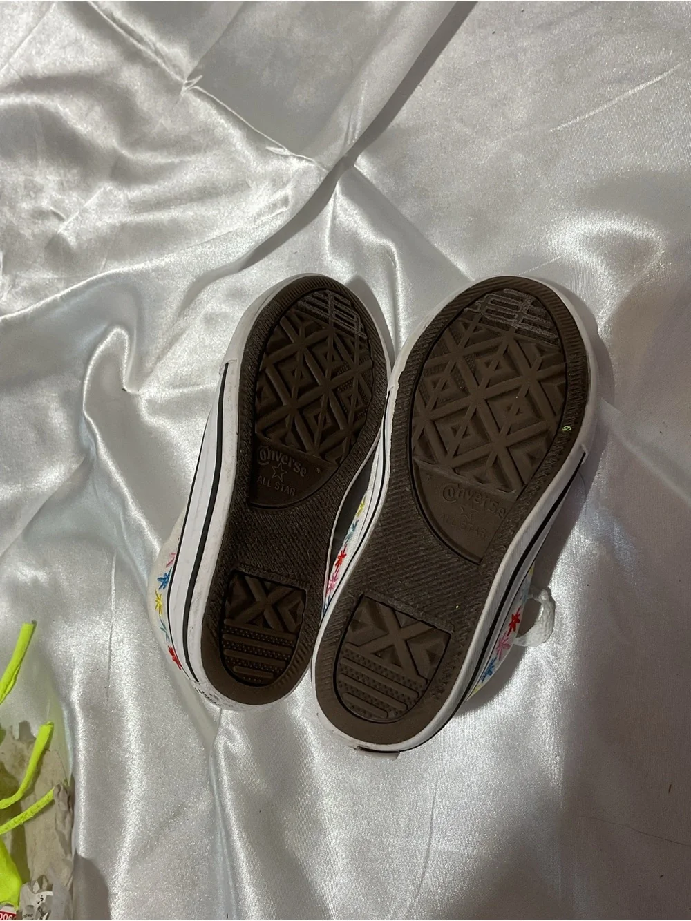 Converse Kids White Sneakers with Pink Trim